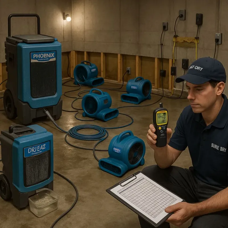 Structural Drying and Dehumidification process in Portland, ME